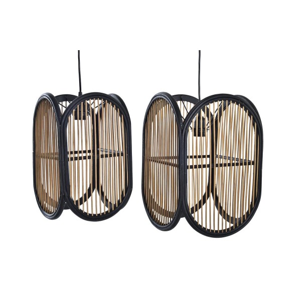 Φωτιστικό Οροφής DKD Home Decor Φυσικό Μαύρο 50 W (26 x 26 x 40 cm)
