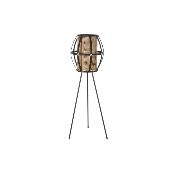 Φωτιστικό Δαπέδου DKD Home Decor Μαύρο Μέταλλο Καφέ ρατάν Διακοσμητική κανάτα (38 x 38 x 119 cm)