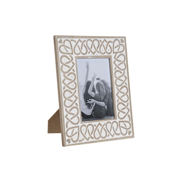 Κορνίζα DKD Home Decor Κρυστάλλινο Φυσικό Λευκό Ξύλο MDF Boho (19 x 1 x 24 cm)