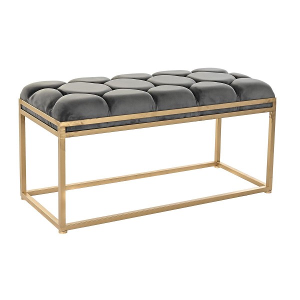 Σκαμπό DKD Home Decor   Χρυσό Μέταλλο πολυεστέρας Σκούρο γκρίζο (100 x 40 x 50 cm)
