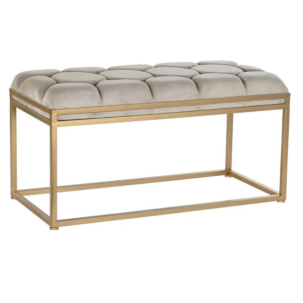 Σκαμπό DKD Home Decor   Μπεζ Μέταλλο πολυεστέρας (100 x 40 x 50 cm)