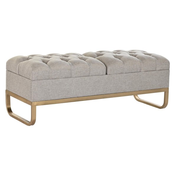Σκαμπό DKD Home Decor   Μπεζ Χρυσό Μέταλλο πολυεστέρας (120 x 40 x 44 cm)