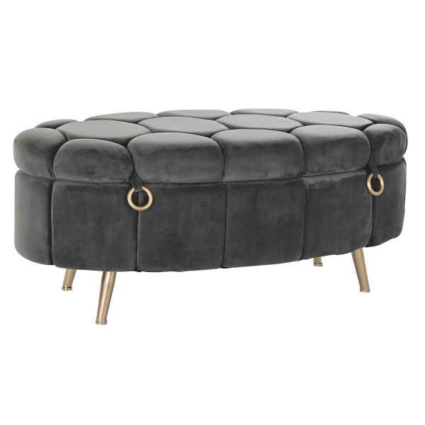 Σκαμπό DKD Home Decor   Γκρι Μέταλλο πολυεστέρας (125 x 56 x 53 cm)