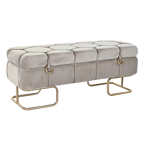 Σκαμπό DKD Home Decor   Μπεζ Χρυσό Μέταλλο πολυεστέρας (125 x 45 x 50 cm)