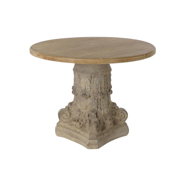 Τραπεζαρία DKD Home Decor Έλατο Φυσικό Γκρι Ρητίνη (100 x 100 x 75 cm)