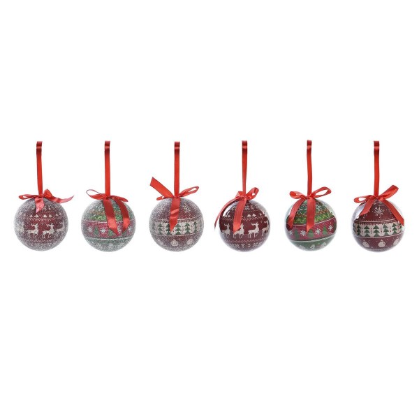Χριστουγεννιάτικες μπάλες DKD Home Decor Κόκκινο PVC Τάρανδος
