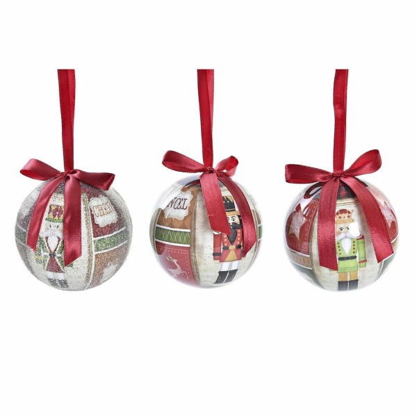 Χριστουγεννιάτικες μπάλες DKD Home Decor Κόκκινο Πράσινο PVC Καρυοθραύστης