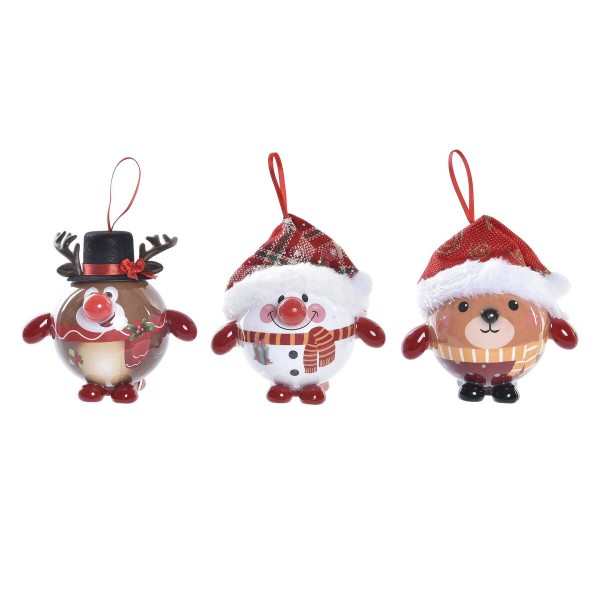 Χριστουγεννιάτικη μπάλα DKD Home Decor Πολύχρωμο PVC (3 Μονάδες)