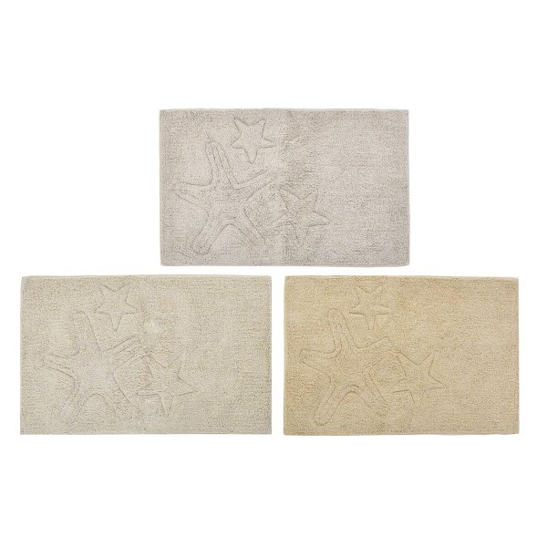 Χαλάκι μπάνιου DKD Home Decor Μπεζ Καφέ βαμβάκι Ανοιχτό καφέ (80 x 50 x 1 cm) (3 Μονάδες)