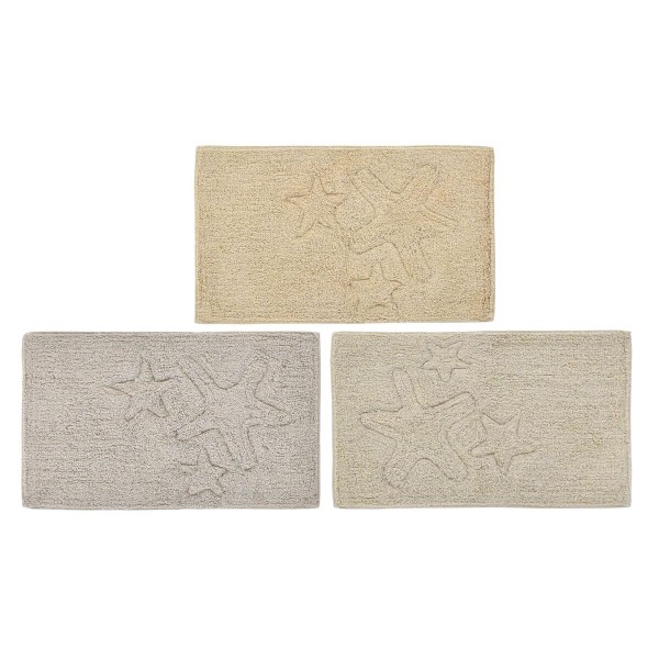 Χαλάκι μπάνιου DKD Home Decor Μπεζ Καφέ βαμβάκι Ανοιχτό καφέ (60 x 40 x 1 cm) (3 Μονάδες)