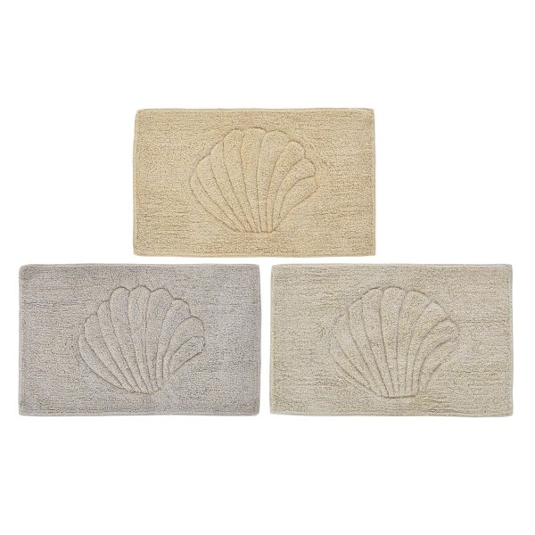 Χαλάκι μπάνιου DKD Home Decor Μπεζ Καφέ βαμβάκι Ανοιχτό καφέ (60 x 40 x 1 cm) (3 Μονάδες)