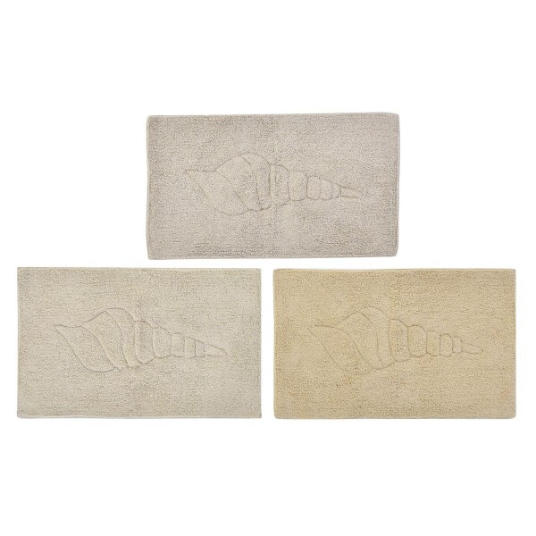 Χαλάκι μπάνιου DKD Home Decor Μπεζ Καφέ βαμβάκι Ανοιχτό καφέ (80 x 50 x 1 cm) (3 Μονάδες)