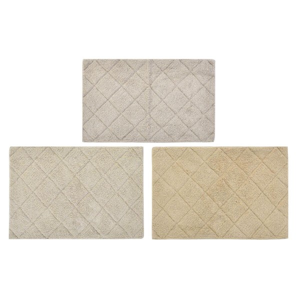 Χαλάκι μπάνιου DKD Home Decor Μπεζ Καφέ βαμβάκι Ανοιχτό καφέ (80 x 50 x 1 cm) (3 Μονάδες)
