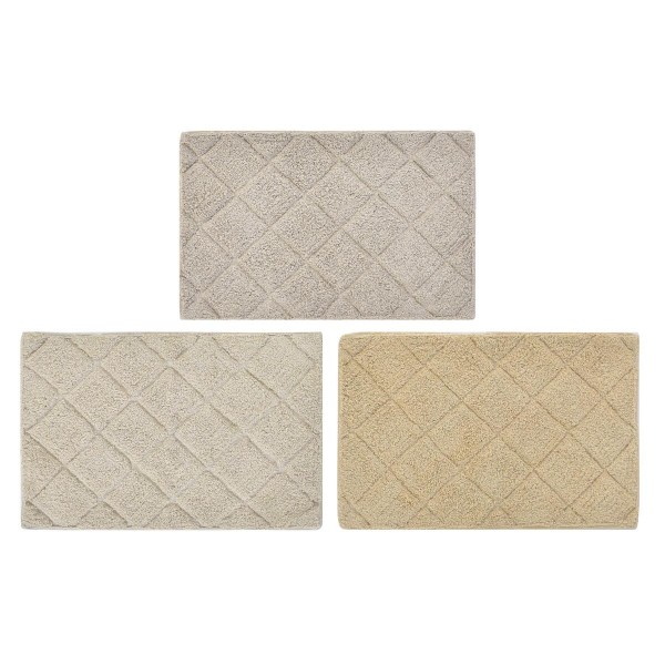 Χαλάκι μπάνιου DKD Home Decor Μπεζ Καφέ βαμβάκι Ανοιχτό καφέ (60 x 40 x 1 cm) (3 Μονάδες)