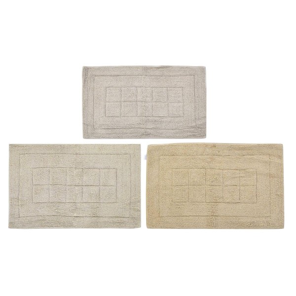 Χαλάκι μπάνιου DKD Home Decor Μπεζ βαμβάκι Λευκό Ανοιχτό καφέ (80 x 50 x 1 cm) (3 Μονάδες)