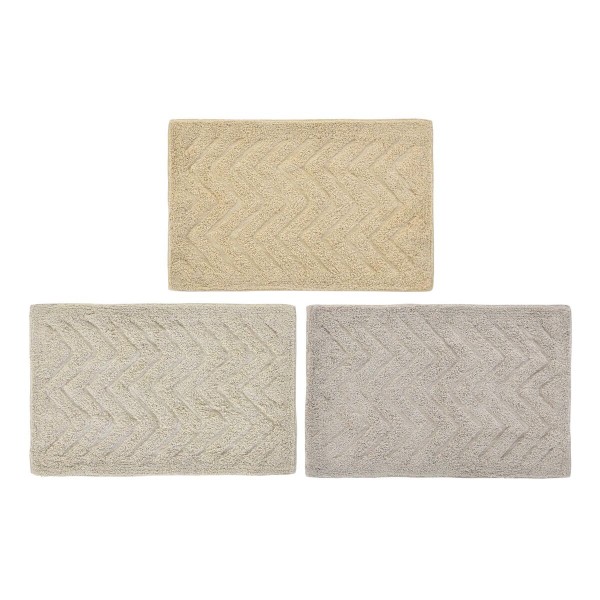 Χαλάκι μπάνιου DKD Home Decor Μπεζ βαμβάκι Λευκό Ανοιχτό καφέ (60 x 40 x 1 cm) (3 Μονάδες)