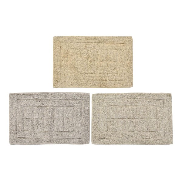 Χαλάκι μπάνιου DKD Home Decor Μπεζ Καφέ βαμβάκι Ανοιχτό καφέ (60 x 40 x 1 cm) (3 Μονάδες)