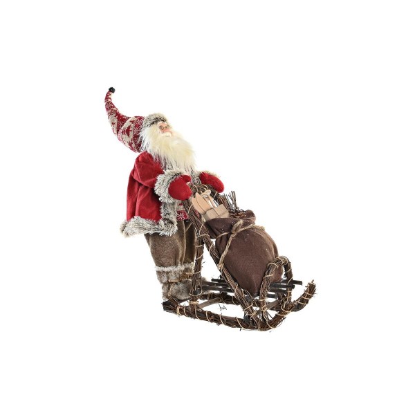 Διακοσμητική Φιγούρα DKD Home Decor Κόκκινο Γκρι Ξύλο πολυεστέρας Άη Βασίλης (42 x 22 x 48 cm)
