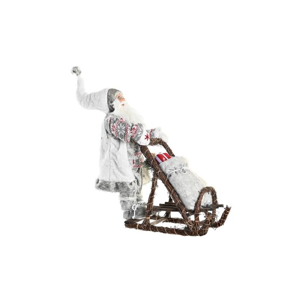 Χριστουγεννιάτικο Στολίδι DKD Home Decor Άη Βασίλης Γκρι Ξύλο πολυεστέρας (42 x 22 x 48 cm)