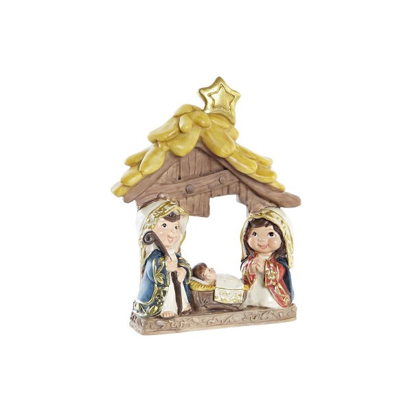 Χριστουγεννιάτικο Βηθλεέμ DKD Home Decor Καφέ Λευκό Κίτρινο Ρητίνη (10,3 x 3,1 x 12,4 cm) (x2)