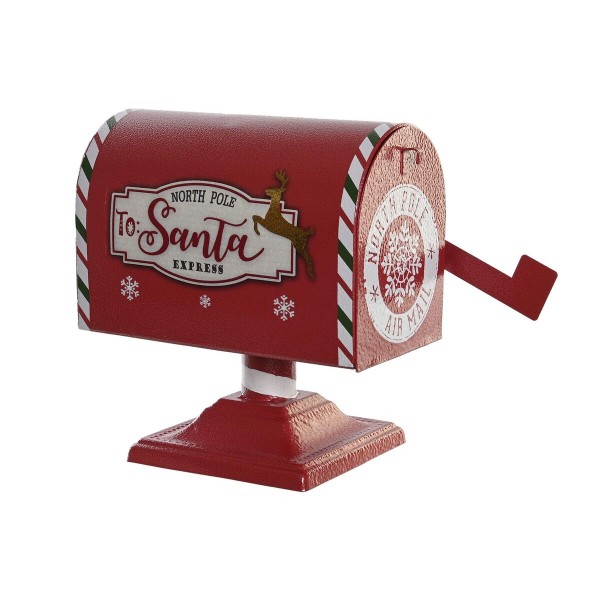 Χριστουγεννιάτικο Στολίδι DKD Home Decor Κόκκινο Γραμματοκιβώτιο Μέταλλο (25 x 15 x 28 cm)