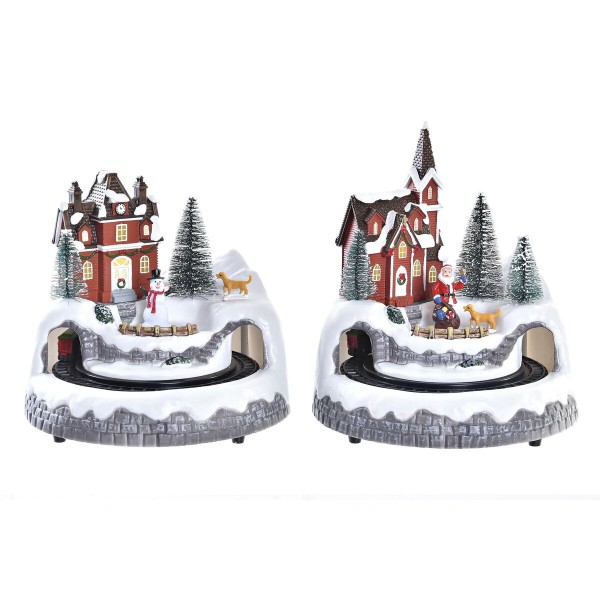 Διακόσμηση DKD Home Decor Kίνησης Φως LED Μουσικό Ρητίνη (x2) (20 x 20 x 18 cm)