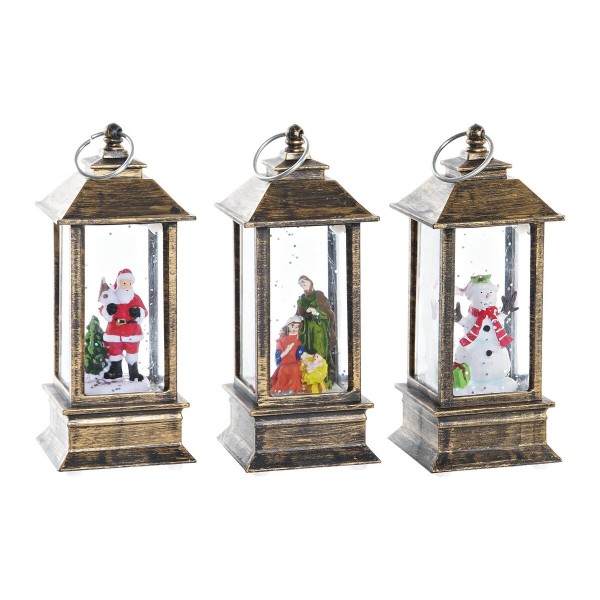 Φωτεινή διακόσμηση DKD Home Decor Χριστουγεννιάτικο στεφάνι Κόκκινο Μαύρο Καφέ Λευκό Πράσινο (5 x 5 x 12,5 cm) (3 Μονάδες)