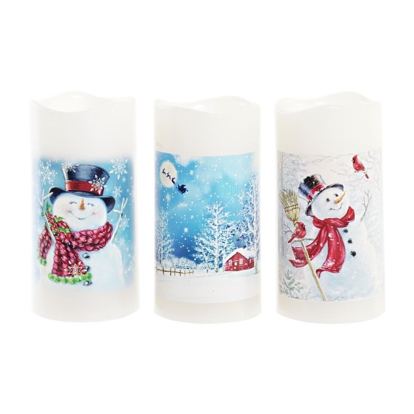 Φωτεινή διακόσμηση DKD Home Decor Χριστουγεννιάτικο στεφάνι Λευκό Πολύχρωμο (7,5 x 7,5 x 15 cm) (3 Μονάδες)