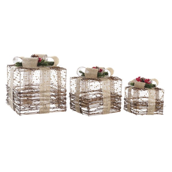 Σετ Διακοσμητικών Κουτιών DKD Home Decor ρατάν (25 x 25 x 30 cm)