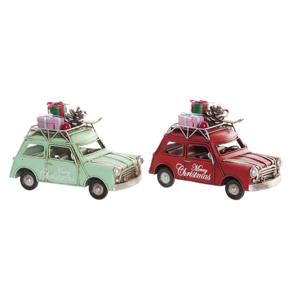 Χριστουγεννιάτικο Στολίδι DKD Home Decor Αυτοκίνητο Μέταλλο (16 x 8 x 10 cm) (x2)
