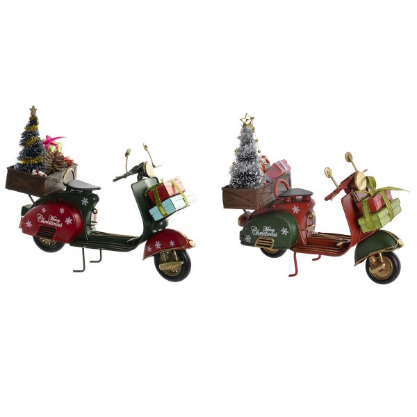 Χριστουγεννιάτικο Στολίδι DKD Home Decor Μοτοσικλέτα Μέταλλο (17,5 x 7 x 15,5 cm) (x2)