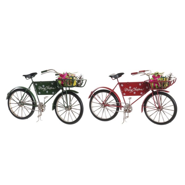 Χριστουγεννιάτικο Στολίδι DKD Home Decor Ποδήλατο Μέταλλο (31,5 x 9,5 x 17 cm) (x2)