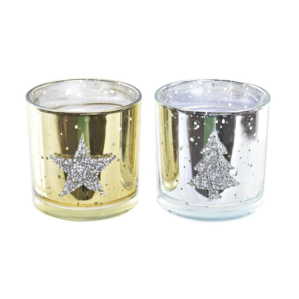 Κερί DKD Home Decor Χριστουγεννιάτικο στεφάνι (10 x 10 x 10 cm) (x2)