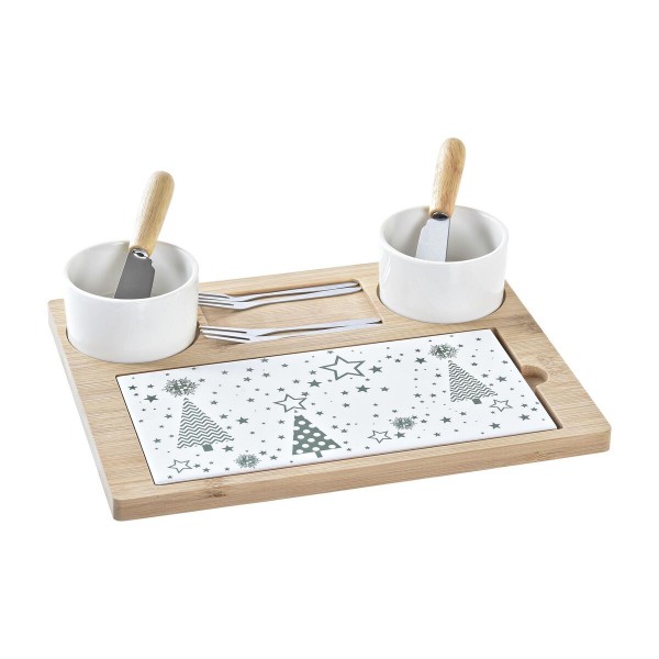 Σετ Ορεκτικών DKD Home Decor Λευκό Πράσινο Διακοσμητική κανάτα Πήλινα (25 x 20 x 8 cm)