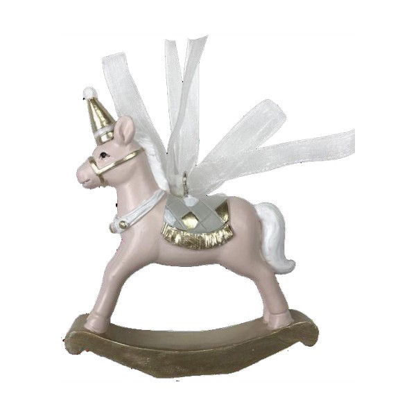 Χριστουγεννιάτικο Στολίδι DKD Home Decor Άλογο Ρητίνη (6,5 x 3 x 9 cm) (x2)