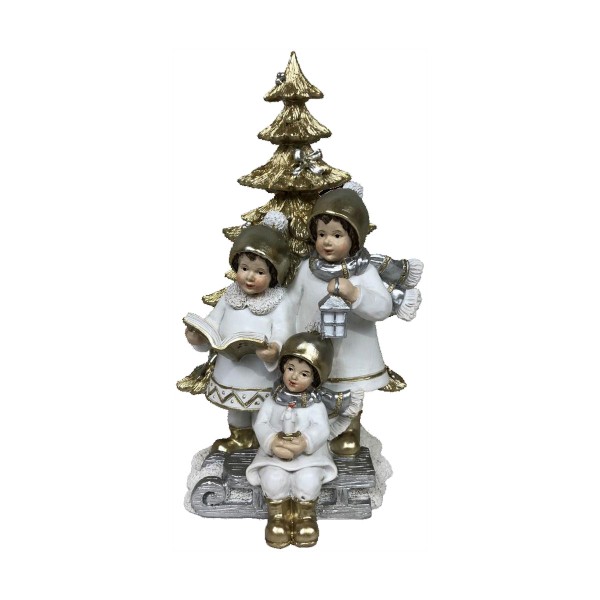 Χριστουγεννιάτικο Στολίδι DKD Home Decor Ρητίνη Παιδιά (11,5 x 11,5 x 21 cm) (x2)