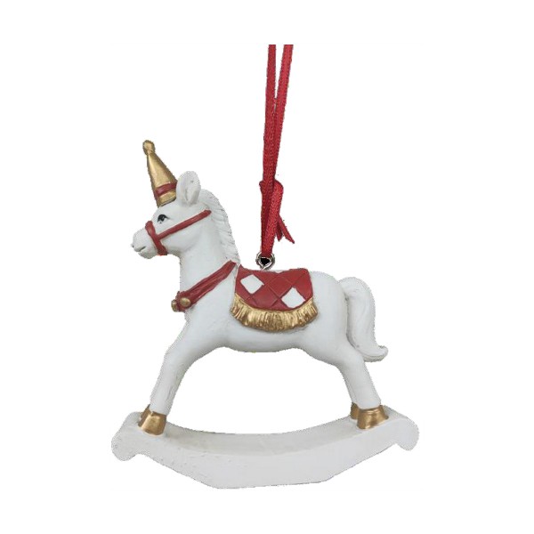 Χριστουγεννιάτικο Στολίδι DKD Home Decor Άλογο Ρητίνη (14 x 3,5 x 14 cm) (x2)