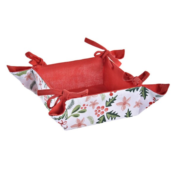 Καλάθι για το ψωμί DKD Home Decor Γκι Κόκκινο βαμβάκι