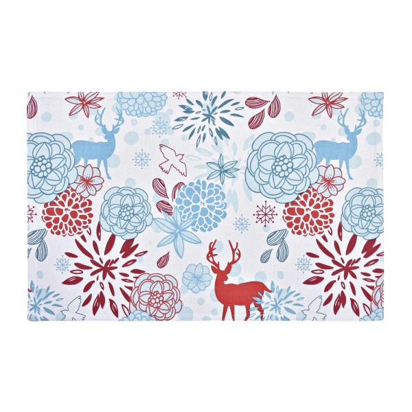 Σουπλά DKD Home Decor Λευκό Blomster πολυεστέρας βαμβάκι (45 x 30 x 0,2 cm)