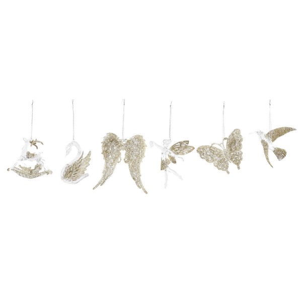 Χριστουγεννιάτικο Στολίδι DKD Home Decor Γκλίτερ Ακρυλικό (13 x 3 x 14 cm) (x6)