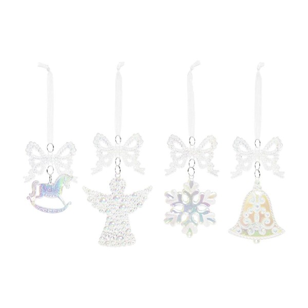 Χριστουγεννιάτικο Στολίδι DKD Home Decor Ακρυλικό (7,5 x 2 x 12 cm) (4 Μονάδες)
