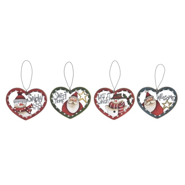 Χριστουγεννιάτικο Στολίδι DKD Home Decor Ξύλο (28 x 17 x 37,5 cm) (4 Μονάδες)