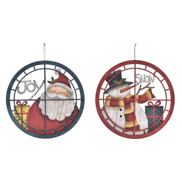 Χριστουγεννιάτικο Στολίδι DKD Home Decor Ξύλο (33,5 x 1,2 x 33,5 cm) (x2)