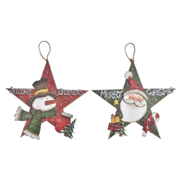 Χριστουγεννιάτικο Στολίδι DKD Home Decor Ξύλο (30,5 x 3,5 x 29 cm) (x2)