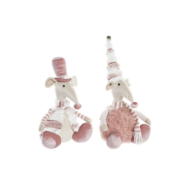 Διακοσμητική Φιγούρα DKD Home Decor Χριστουγεννιάτικο στεφάνι ζώων Ποντίκι πολυεστέρας (22 x 17 x 47 cm) (x2)