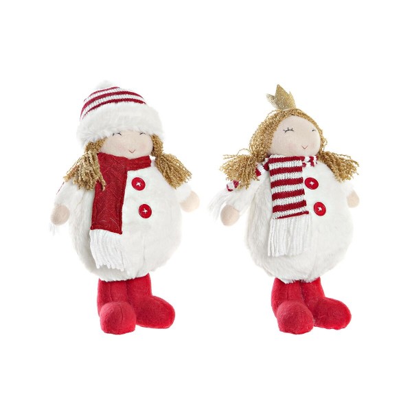 Διακοσμητική Φιγούρα DKD Home Decor Χριστουγεννιάτικο στεφάνι Κούκλα πολυεστέρας Κορίτσια (17 x 11 x 28 cm) (x2)