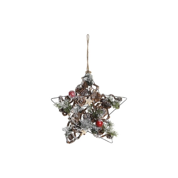 Χριστουγεννιάτικο Στολίδι DKD Home Decor Μέταλλο Ανανάς Αστέρι Χιονισμένο (24 x 24 x 7 cm)