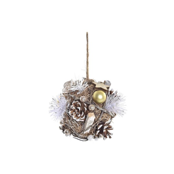 Χριστουγεννιάτικη μπάλα DKD Home Decor Χρυσό Φυσικό Ανανάδες (15 x 15 x 15 cm)