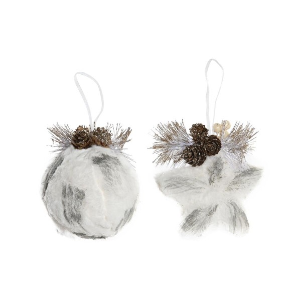 Χριστουγεννιάτικο Στολίδι DKD Home Decor Ανανάδες Τσόχα (14 x 13 x 4,5 cm) (x2)