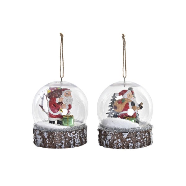Χριστουγεννιάτικο Στολίδι DKD Home Decor Πλαστική ύλη Άη Βασίλης (10 x 10 x 12,5 cm) (x2)